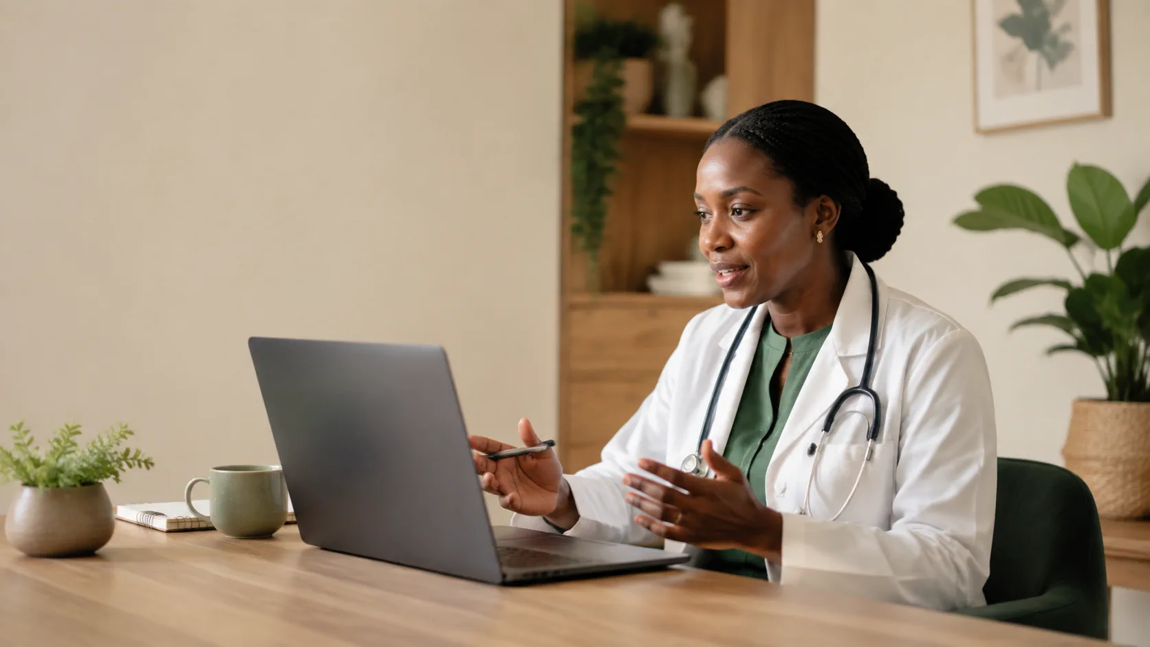 An online consultation with a Nigerian doctor from home